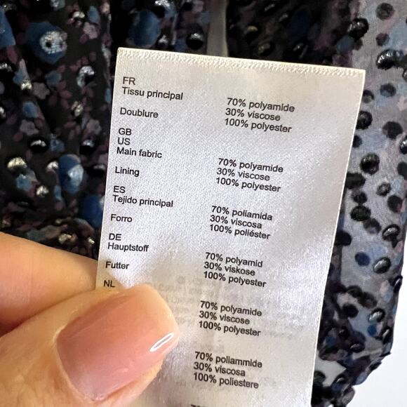 Maje Revana Floral Burnout Velvet Dress size 1 S - Picture 8 of 9